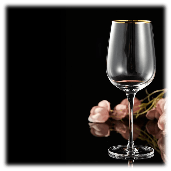 MorningSave 4Piece Berkware Long Stem Red Wine Glass with 14K Gold