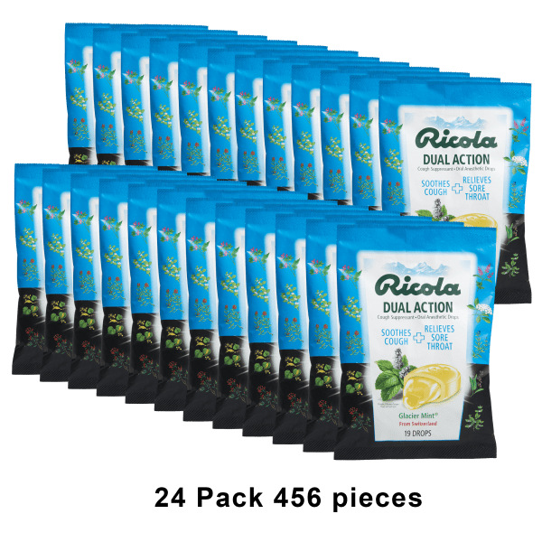 456-Pack: Ricola Dual Action Glacier Mint Cough Drops (24x 19-count bags)