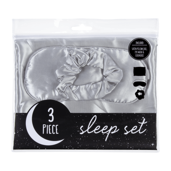 Meh Revive 3Piece Satin Sleep Set (Pillowcase, Eye Mask, Scrunchie)