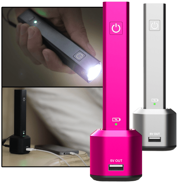 Rechargeable LED Flashlight With PowerBank and Charging Dock