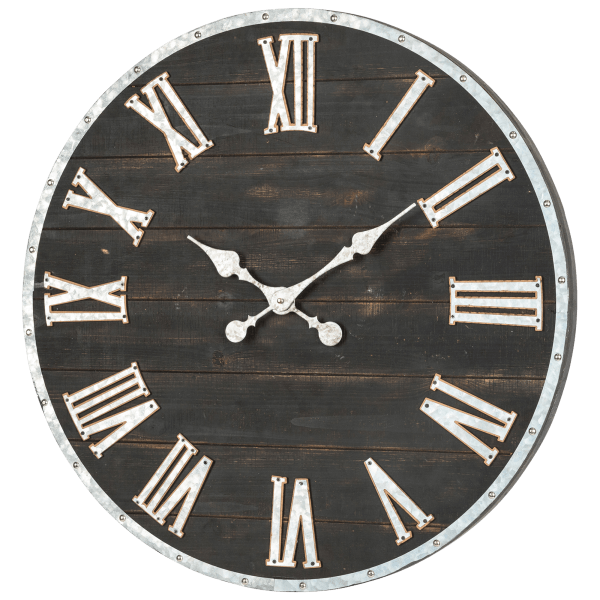 SideDeal Glitzhome Oversized Farmhouse Wooden & Galvanized Wall Clock