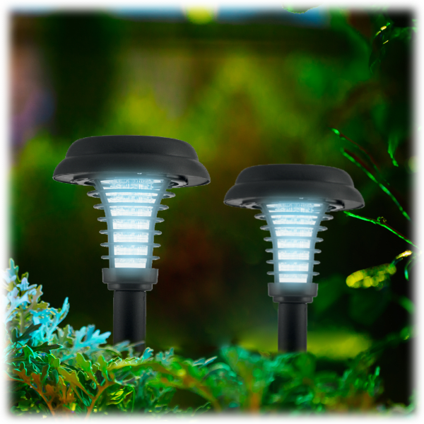 MorningSave: 2 Pack: Brookstone Solar Powered LED Bug Zapper Stake Lights