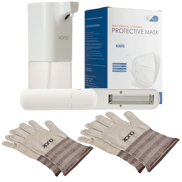 50 Pack KN-95s + Mist Dispenser, Sanitizing Wand & 2 pair Anti-Microbial Gloves