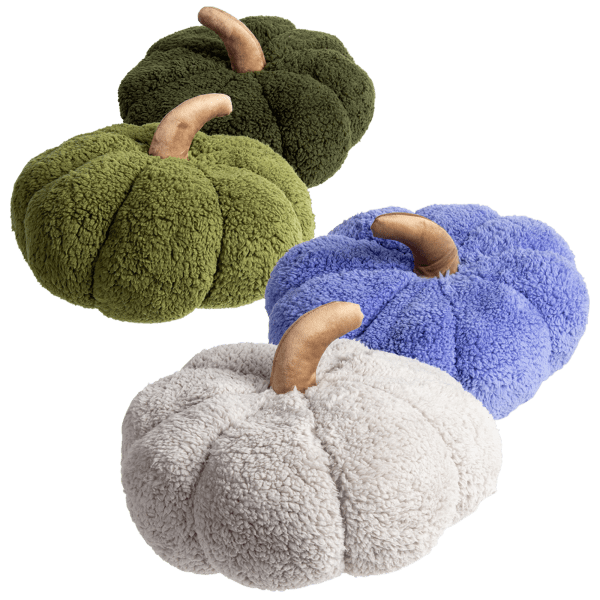 2-Pack: Warm & Cozy 14" Sherpa Pumpkin Pillows