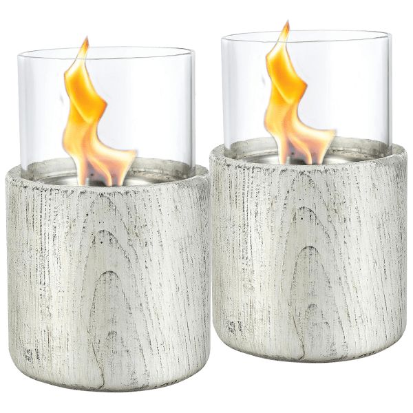 2-Pack: Home Zone Living Concrete Portable Table-Top Fire Bowl