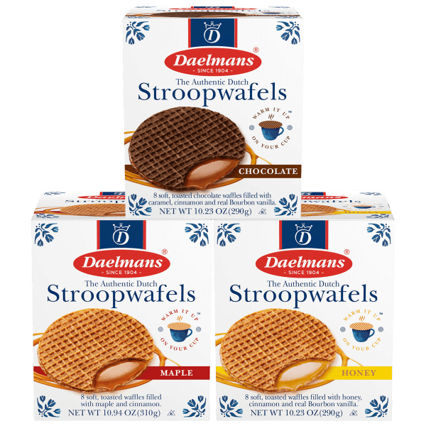 64-Pack: Daelmans Jumbo Stroopwafels (Chocolate, Honey or Maple)