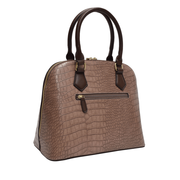 MorningSave: Adrienne Vittadini Croco Dome Satchel with Lock Front