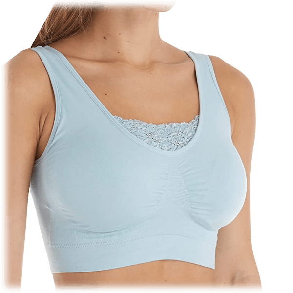 MorningSave 3Pack Rhonda Shear Double Layer Seamless Bra with Lace Inset