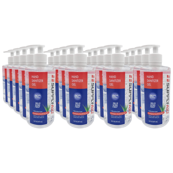 20-Pack: SupplyAID 80% Alcohol Hand Sanitizer Gel with Soothing Aloe