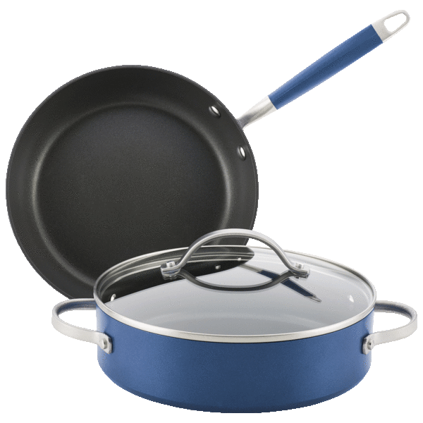 Anolon 3-Quart Covered Sauté and 9.5-Inch French Skillet