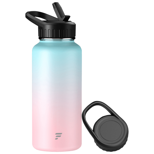 LetsFit Stainless Steel Insulated Water Bottle with Straw