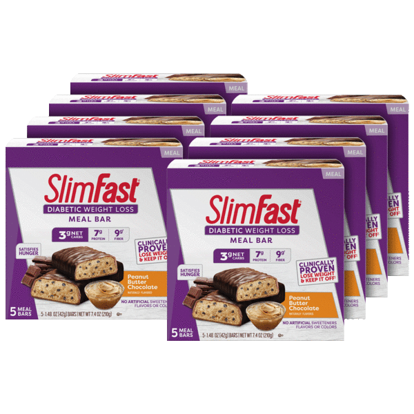 40-Pack: SlimFast Keto & Diabetic Weight Loss Meal Replacement Bars