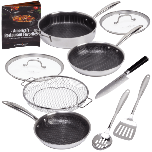 Copper Chef 3D Matrix Nonstick Tri-Ply Stainless Steel Cookware Set
