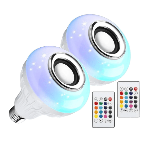 2-Pack: SimplyTech Lumisound Color Changing LED Bulb Speakers