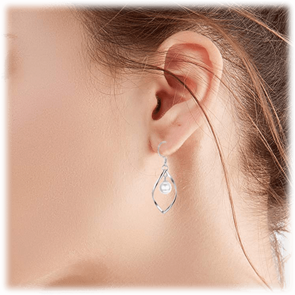 Download Golden NYC Jewelry White Gold Plated Pearl Dangling Earrings