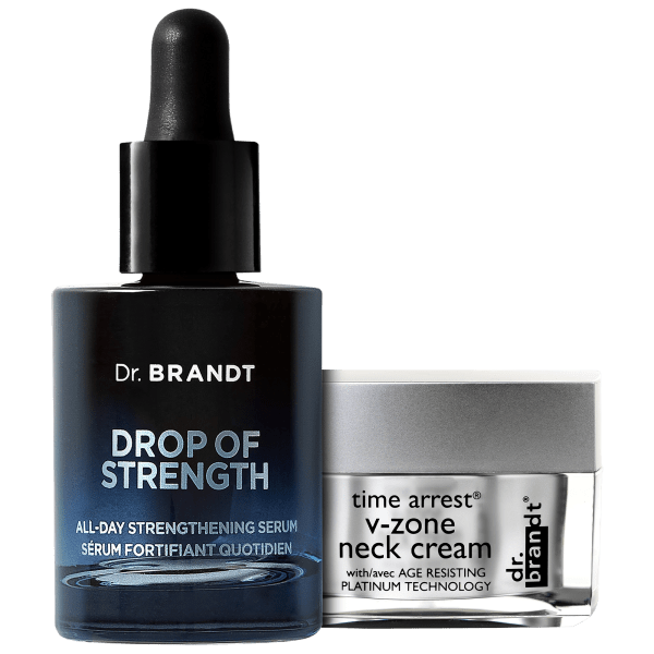 Dr. Brandt 2-Piece Drop of Strength Serum & Time Arrest Neck Cream Bundle