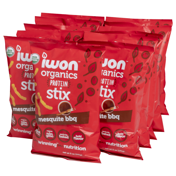 12-Pack: IWON Organics Mesquite BBQ Protein Stix (5 oz)