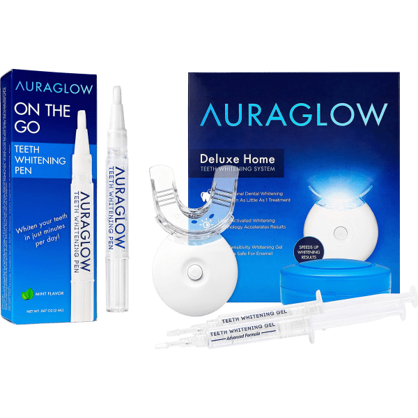 AuraGlow Teeth Whitening Kit & Whitening Pen