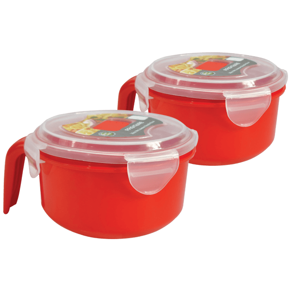 2-Pack: Frigidaire 36oz Microwavable Noodle And Soup Bowls with Lids