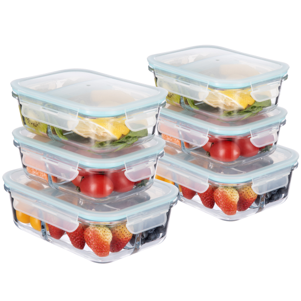 Masions 12-Piece Glass Food Storage with Dividers