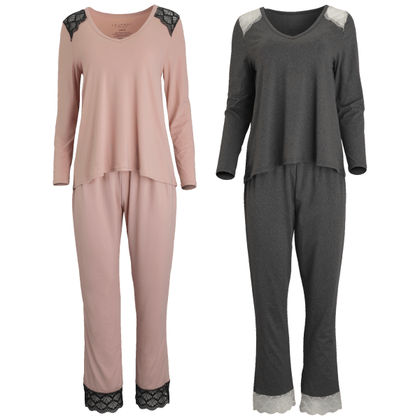 MorningSave: Laundry by Shelli Segal Pajama Pant Set with Lace Inset