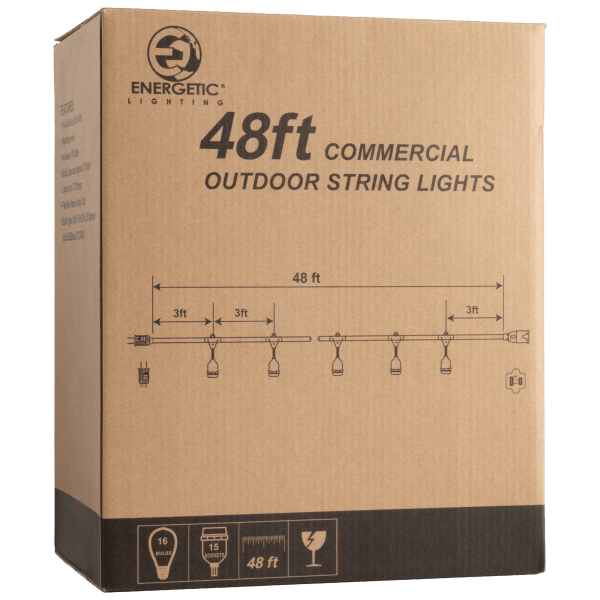 Weatherproof String SideDeal: Energetic Lighting 48ft E26 Commercial Outdoor Weatherproof ...