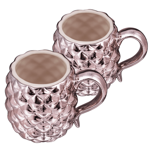 2-Pack: Rose Gold Pineapple Mugs