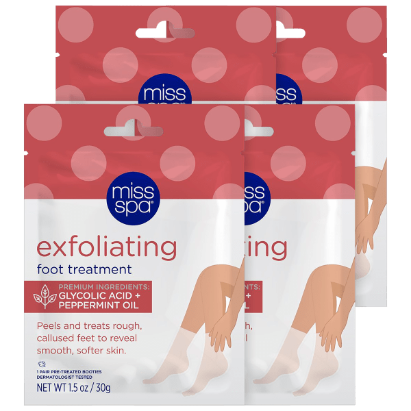 4-Pack: Miss Spa Exfoliating Foot Treatment