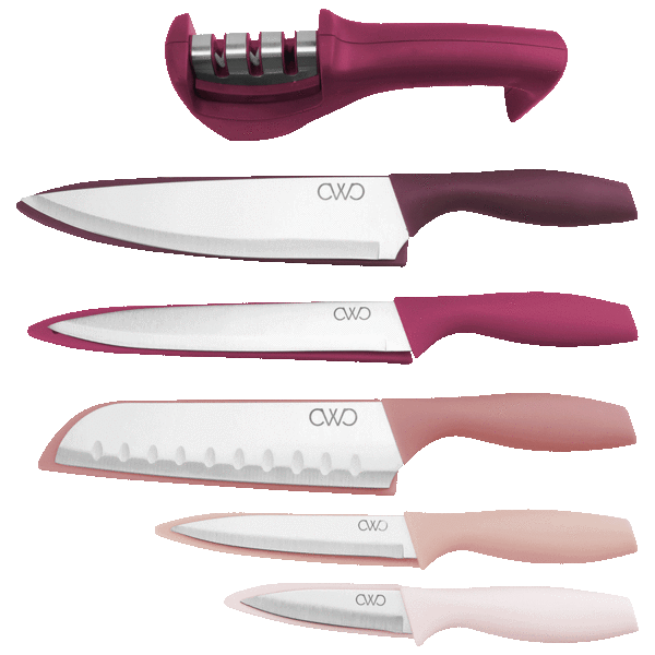 Cook with Color 11-Piece Knife Set with Sharpener