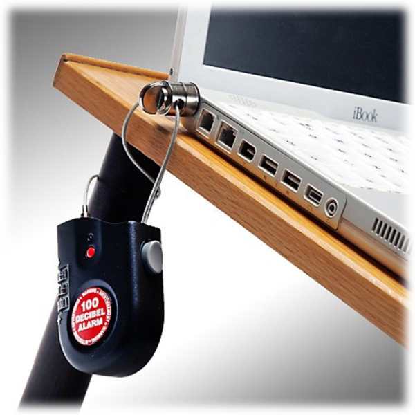 MorningSave 2Pack ReTrak Retractable Cable Lock with Alarm