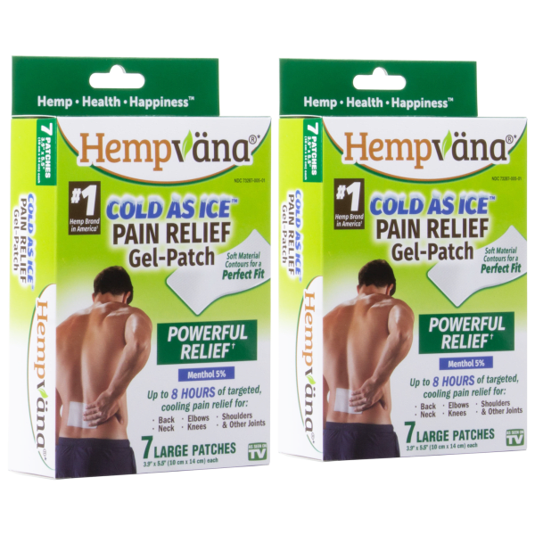 Hempvana Cold As Ice Pain Relief Gel Patches (14 Large Patches)