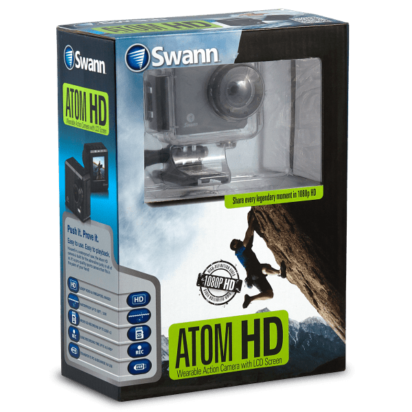 Swann Atom HD 1080P Wearable Action Camera w/ LCD Screen
