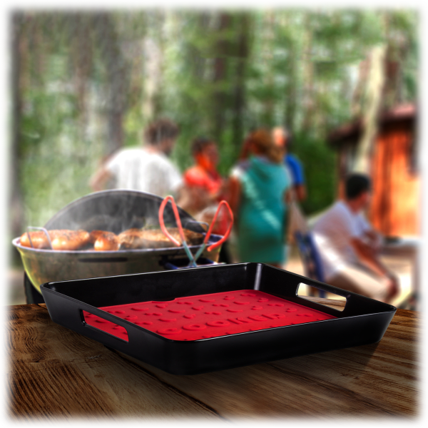 SideDeal Grillville BBQ Butler Tray with Reversible Silicone Mat