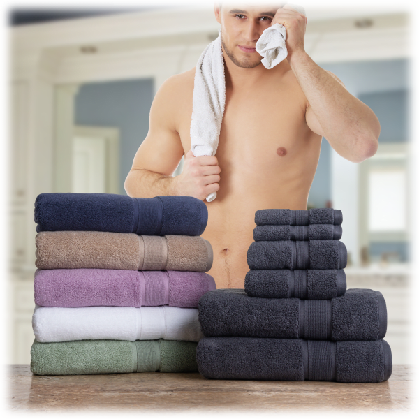 Meh 6Piece 600 GSM Combed Cotton Towel Sets