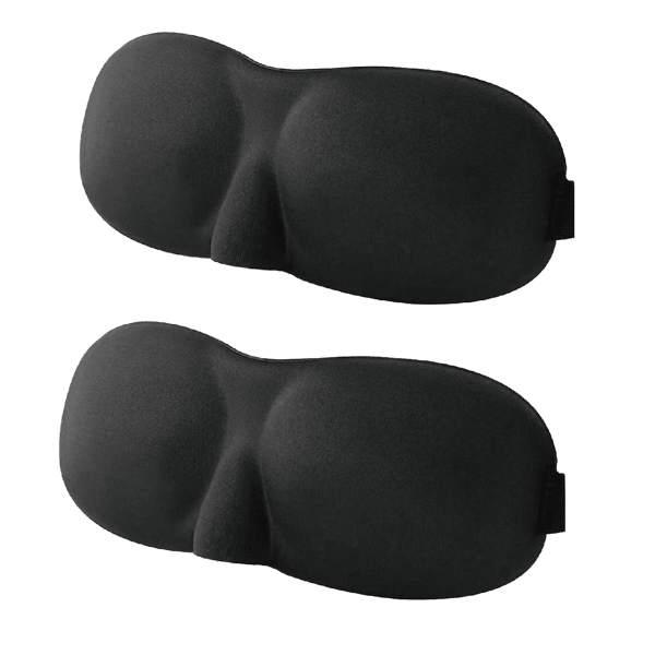 2-Pack: Secura Contoured 3D Blackout Sleep Masks