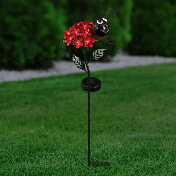 MorningSave: Exhart Lady Bug with Flower LED Garden Stake