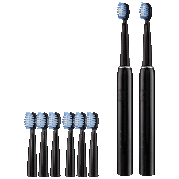 2-Pack: FineLife Sonic Toothbrush w/ 3 Replacement Brush Heads Each