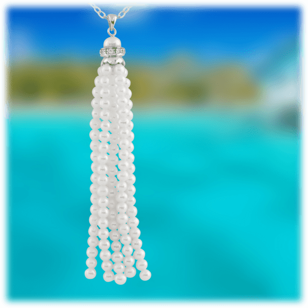 Morningsave Splendid Pearls Tassel Silver Pearl Pendant