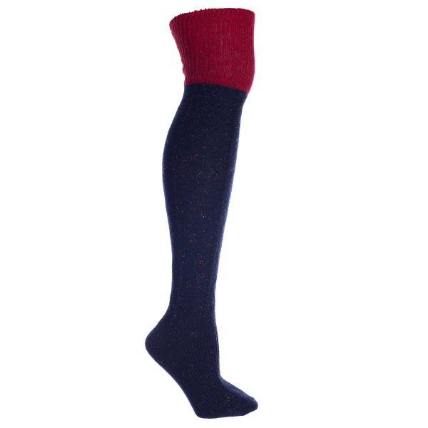 MinxNY Navy Wool Speckled Knee-high Boot Socks