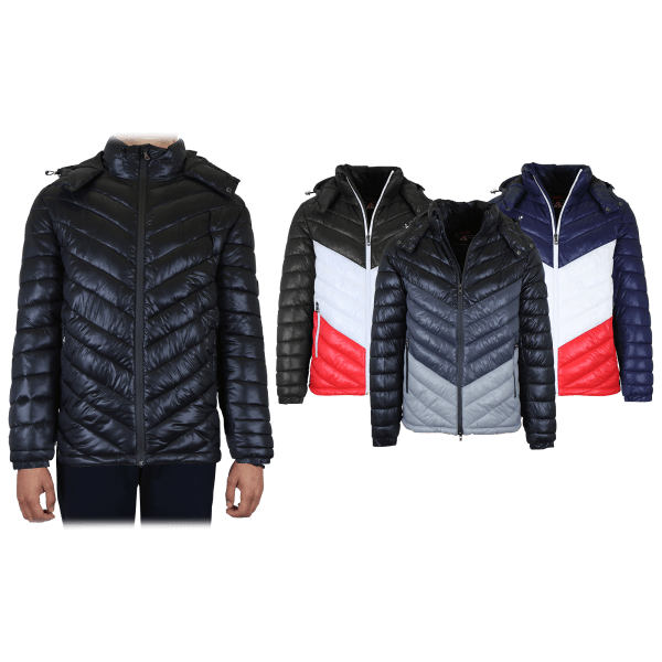 MorningSave: Men's Heavyweight Quilted Hooded Puffer Bubble Jacket