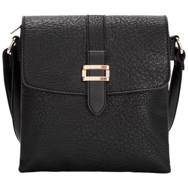 MorningSave: La Terre Vegan Leather Crossbody With Belt Trim Detail Flap