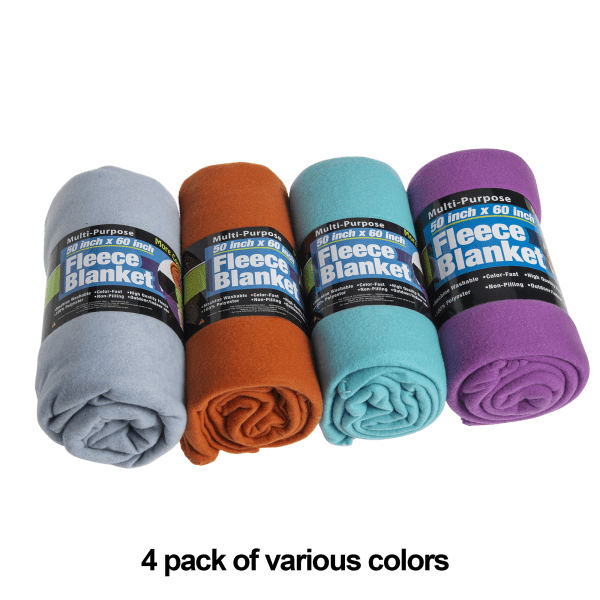 4Pack 50"x60" Fleece Blankets