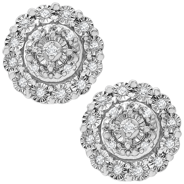 Diamond Muse 1/10ct Halo Earrings in Sterling Silver