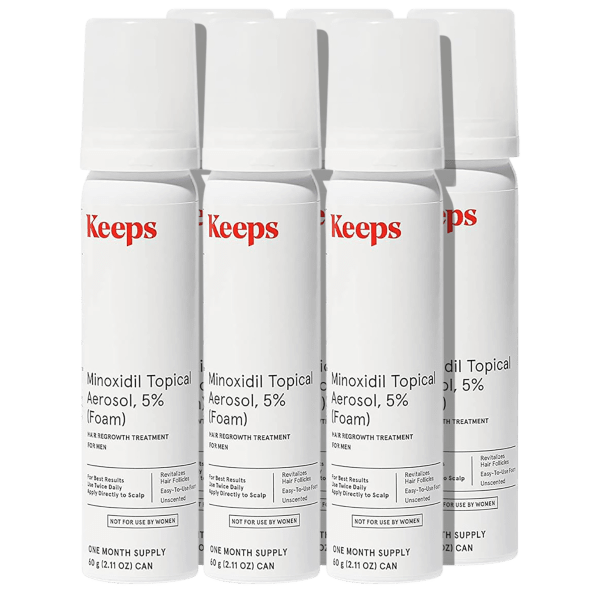 6-Pack: Keeps Extra Strength 5% Minoxidil for Men Topical Foam