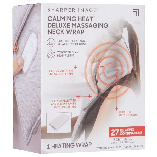 thumbnail image 2 of Sharper Image Heat Massaging Calming Heat Flexi-Wrap – Gray (Model 981-511-745U) 2 of 6