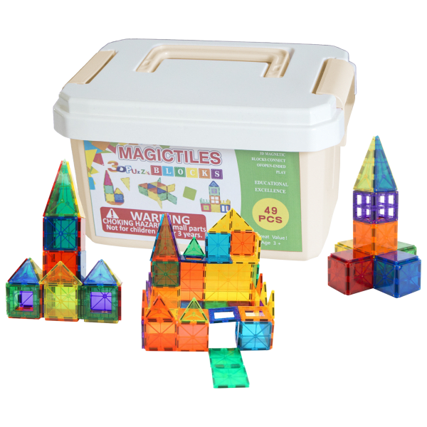 MorningSave Magic Tiles 49 Piece Tiles Set with Storage Case