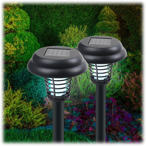 MorningSave: 2 or 4-Pack: Brookstone Solar Powered LED Bug Zapper Stake ...