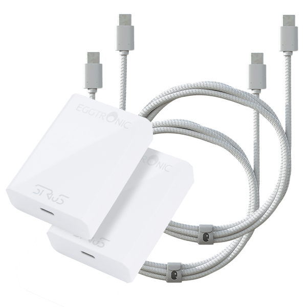 2-Pack: Einova Sirius 65-Watt GaN Adapter with 6FT USB-C Cable