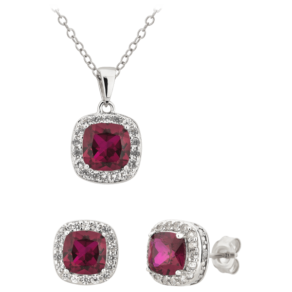 MorningSave: Gemstone and Diamond Accent Pendant and Earrings Set in ...