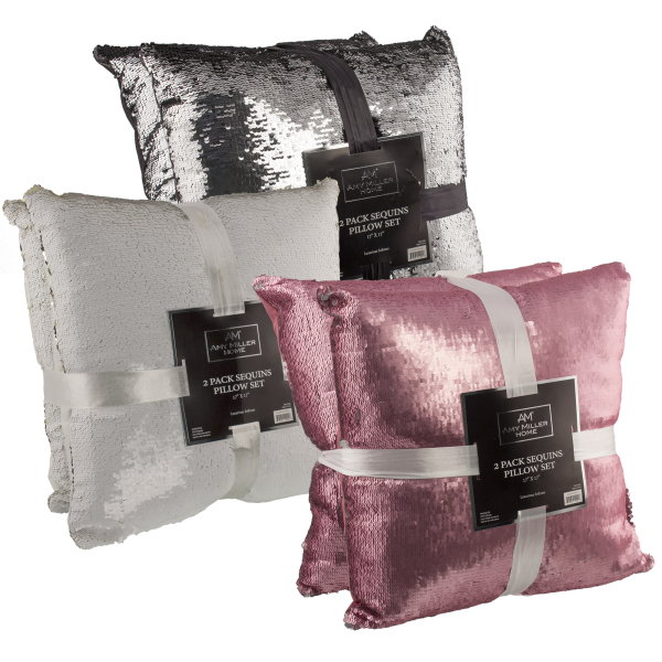 Amy Miller 2-Pack 17" Sequin Pillows